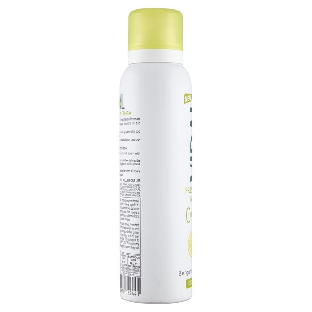 Vidal Freschezza Intensa Bergamotto e Zenzero Deo Spray 48H 150 ml